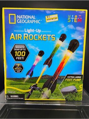 National Geographic Light-Up Air Rockets STEM Set With Foot Pump